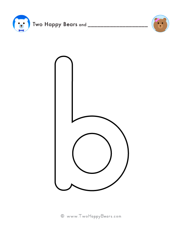 Print and color a very large lowercase letter B to use for spelling words or your name, and decorating.