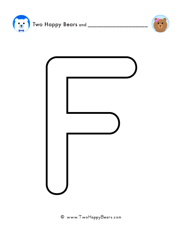 Print and color a very large uppercase letter F to use for spelling words or your name, and decorating.
