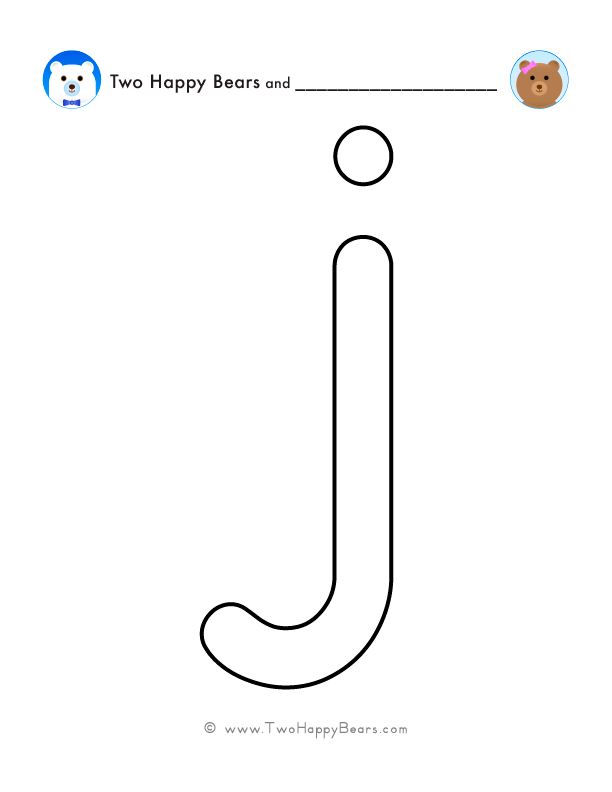 Print and color a very large lowercase letter J to use for spelling words or your name, and decorating.
