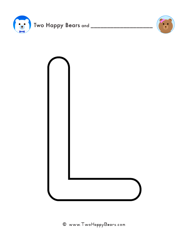 Print and color a very large uppercase letter L to use for spelling words or your name, and decorating.