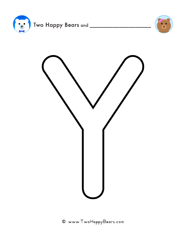 Print and color a very large uppercase letter Y to use for spelling words or your name, and decorating.