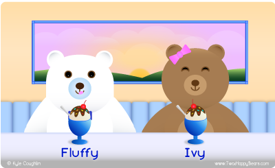 The Two Happy Bears love to eat dessert!