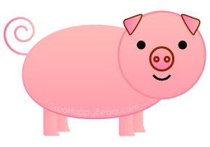 Words that begin with the letter P - Pig.