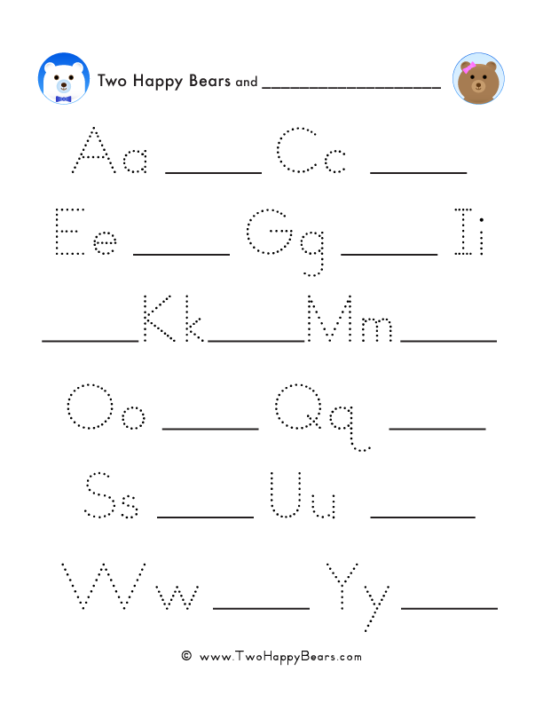 Alphabetical order fill-in-the-blank worksheet starting with letter B for uppercase and lowercase.