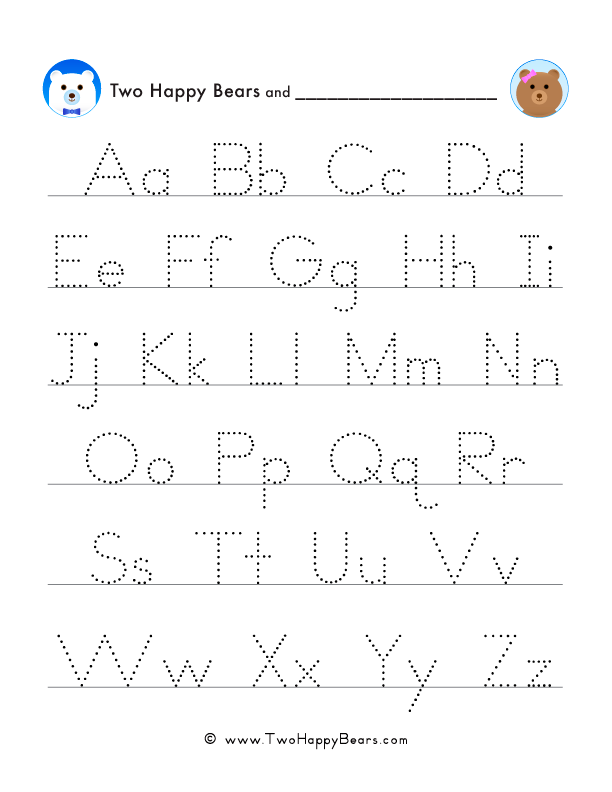 Free printables that feature every letter of the alphabet, helping children memorize alphabetical order.