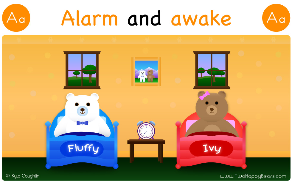 The Two Happy Bears’ alarm clock sounded, and they were wide awake.