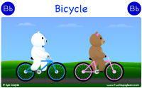 Bicycle starts with the letter B.