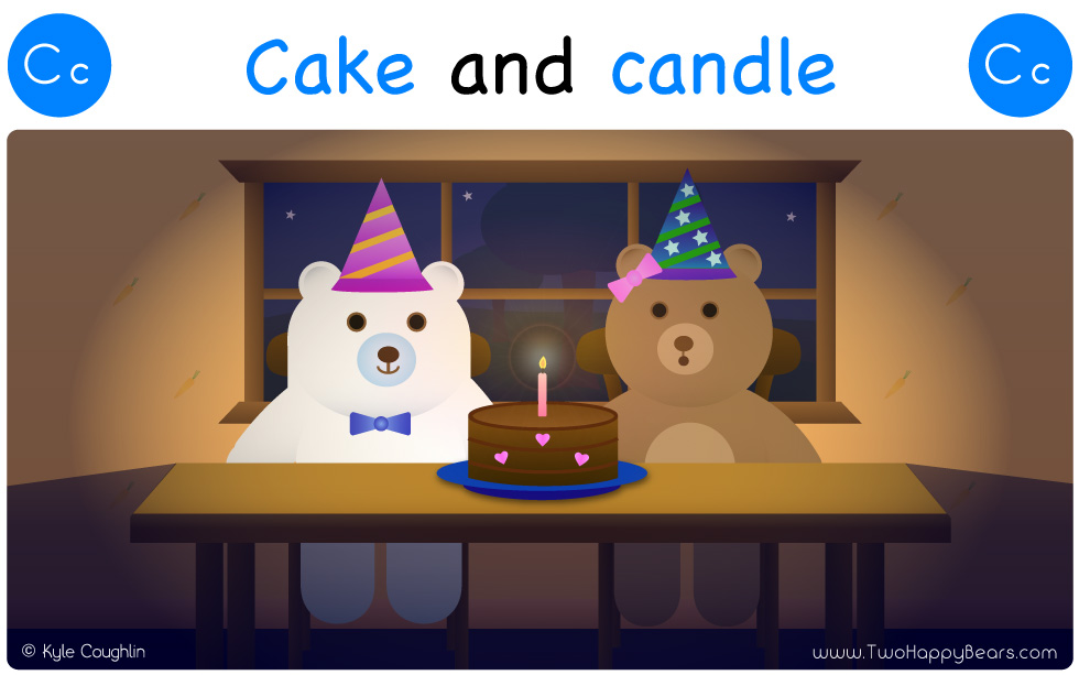 It was Ivy’s birthday, so the Two Happy Bears had cake with a candle on it.