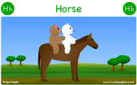 Horse starts with the letter H.
