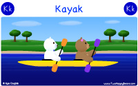 Kayak starts with the letter K.