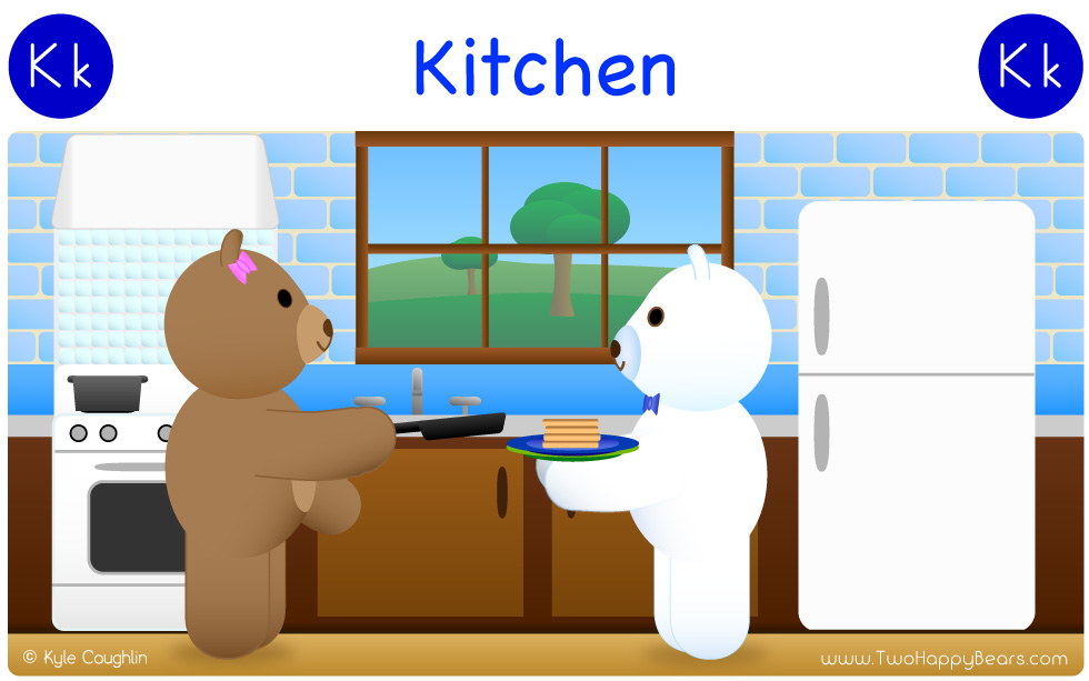 The Two Happy Bears made breakfast in the kitchen.