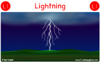 Lightning starts with the letter L.