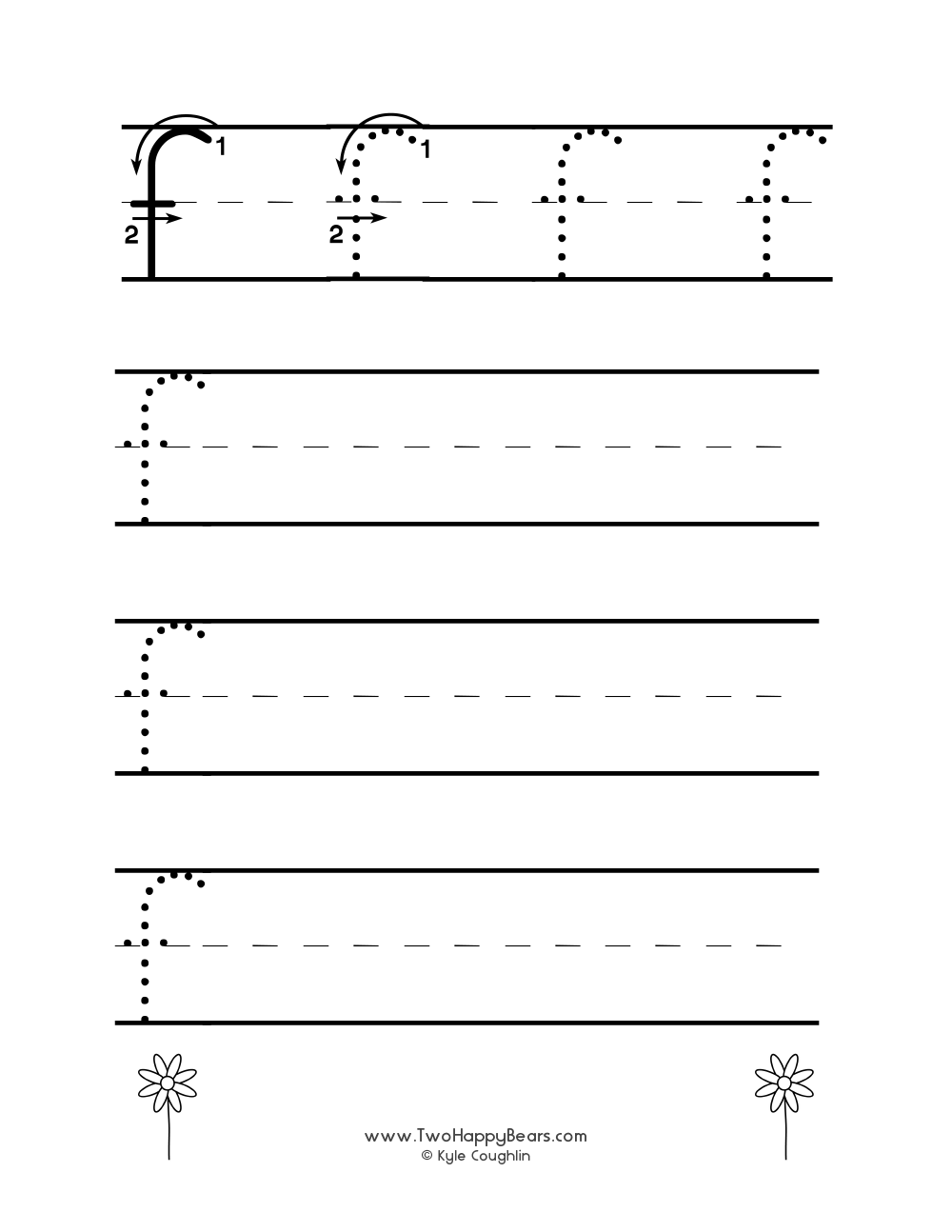 Worksheet for tracing and writing the lowercase letter F, in free printable PDF format.