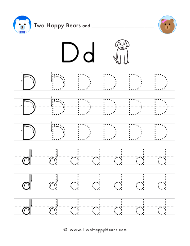 Letter D Printable Worksheets For Tracing And Writing