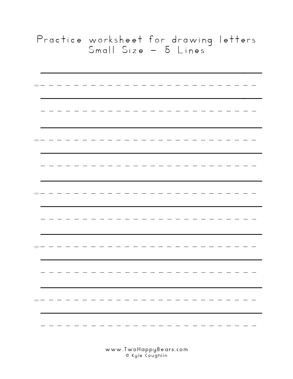 Small line blank worksheets for drawing letters