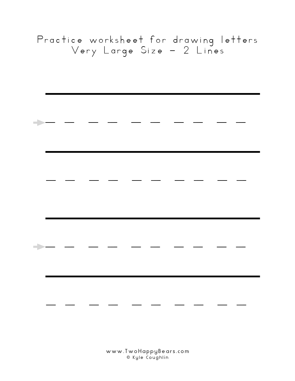 Very large blank line worksheets for drawing letters